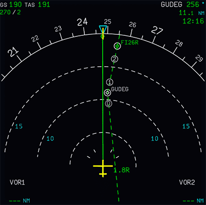 Heading to intercept ILS